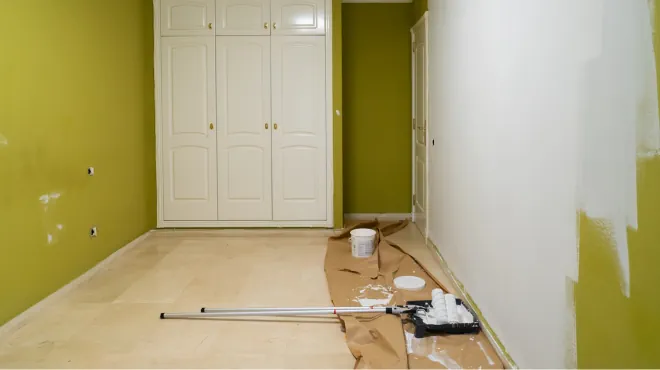 Job Progress Bedroom Wall Painting