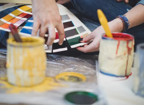 Before living area and stairwell painting